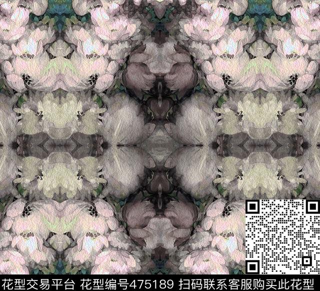 复古花卉时尚数码印花华亿平台下载（图片编号: 475189） - 瓦栏（Walan）