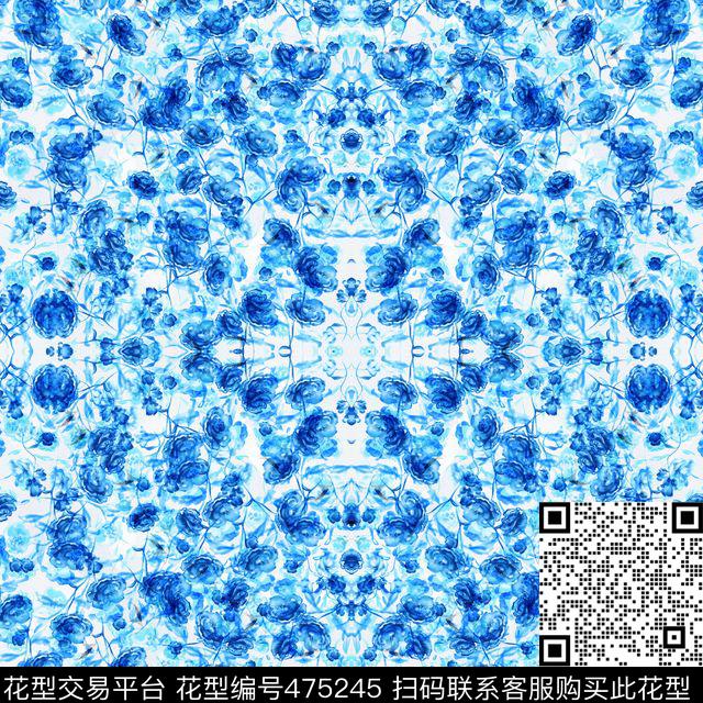 手绘水彩水墨数码印花华亿平台下载（图片编号: 475245） - 瓦栏（Walan）