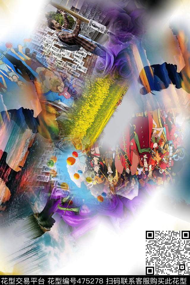 大牌时尚休闲数码印花华亿平台下载（图片编号: 475278） - 瓦栏（Walan）