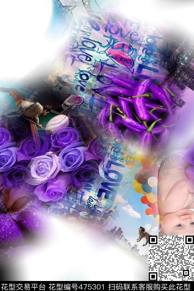 大牌时尚休闲数码印花华亿平台下载（图片编号: 475301） - 瓦栏（Walan）