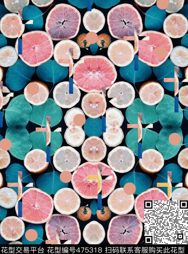 十字架水果波点数码印花华亿平台下载（图片编号: 475318） - 瓦栏（Walan）