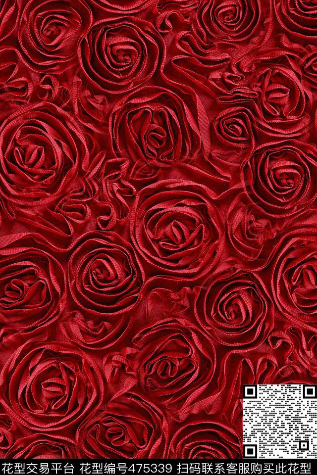 红色蝴蝶蓝色数码印花华亿平台下载（图片编号: 475339） - 瓦栏（Walan）