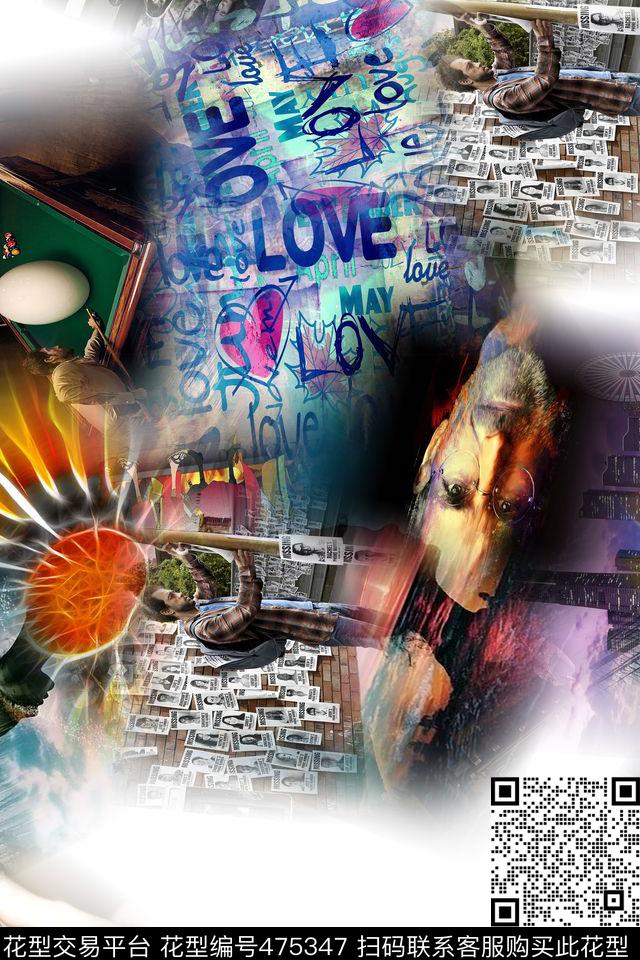 大牌时尚休闲数码印花华亿平台下载（图片编号: 475347） - 瓦栏（Walan）