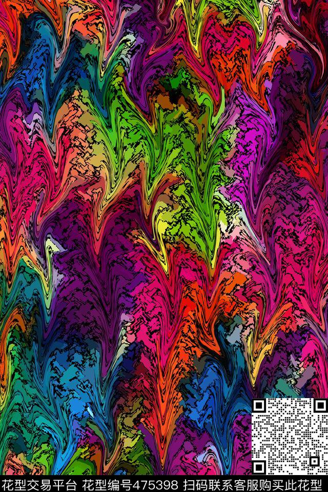 波纹肌理流动数码印花华亿平台下载（图片编号: 475398） - 瓦栏（Walan）