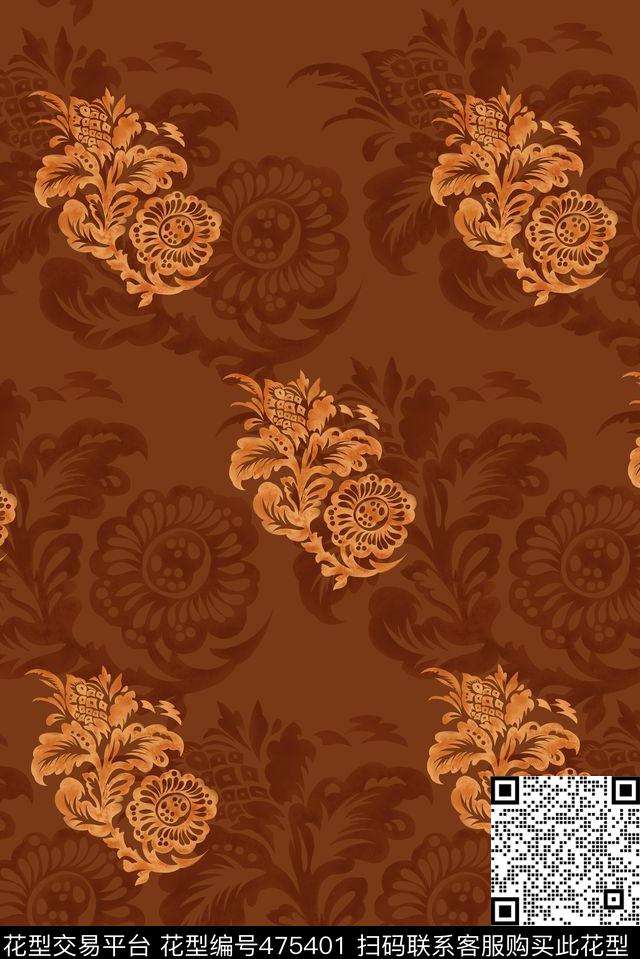 时尚潮流复古数码印花华亿平台下载（图片编号: 475401） - 瓦栏（Walan）