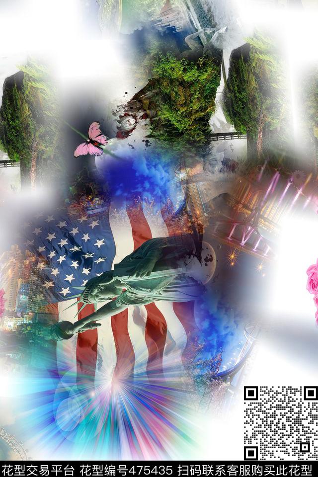 大牌男女时尚混搭休闲数码印花华亿平台下载（图片编号: 475435） - 瓦栏（Walan）