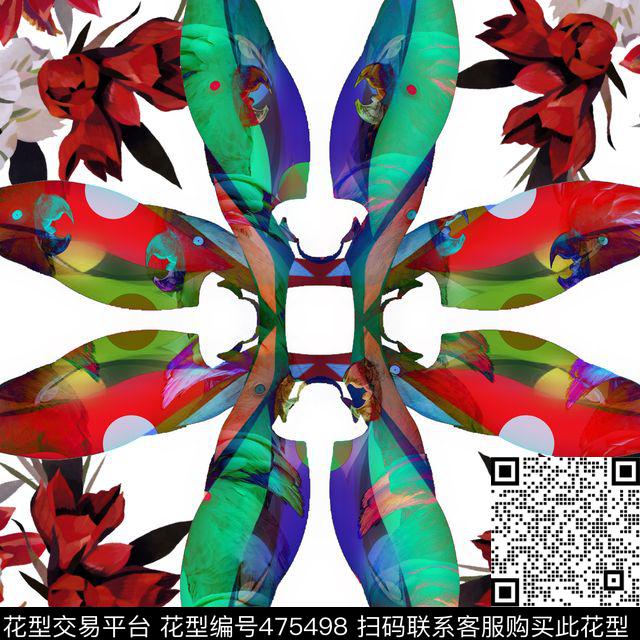 花卉马时尚数码印花华亿平台下载（图片编号: 475498） - 瓦栏（Walan）