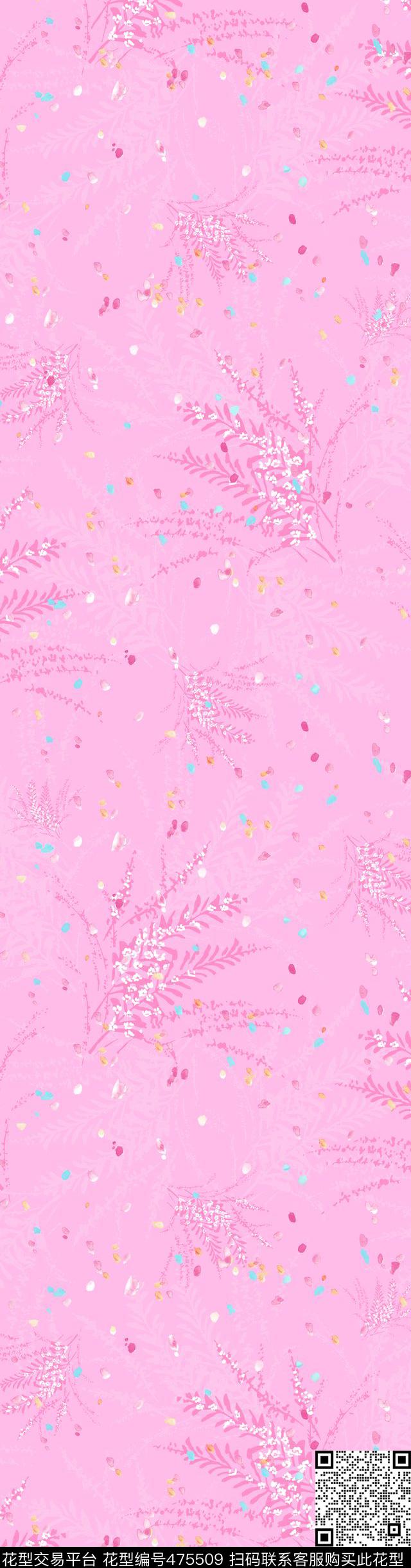 时尚花卉手绘数码印花华亿平台下载（图片编号: 475509） - 瓦栏（Walan）