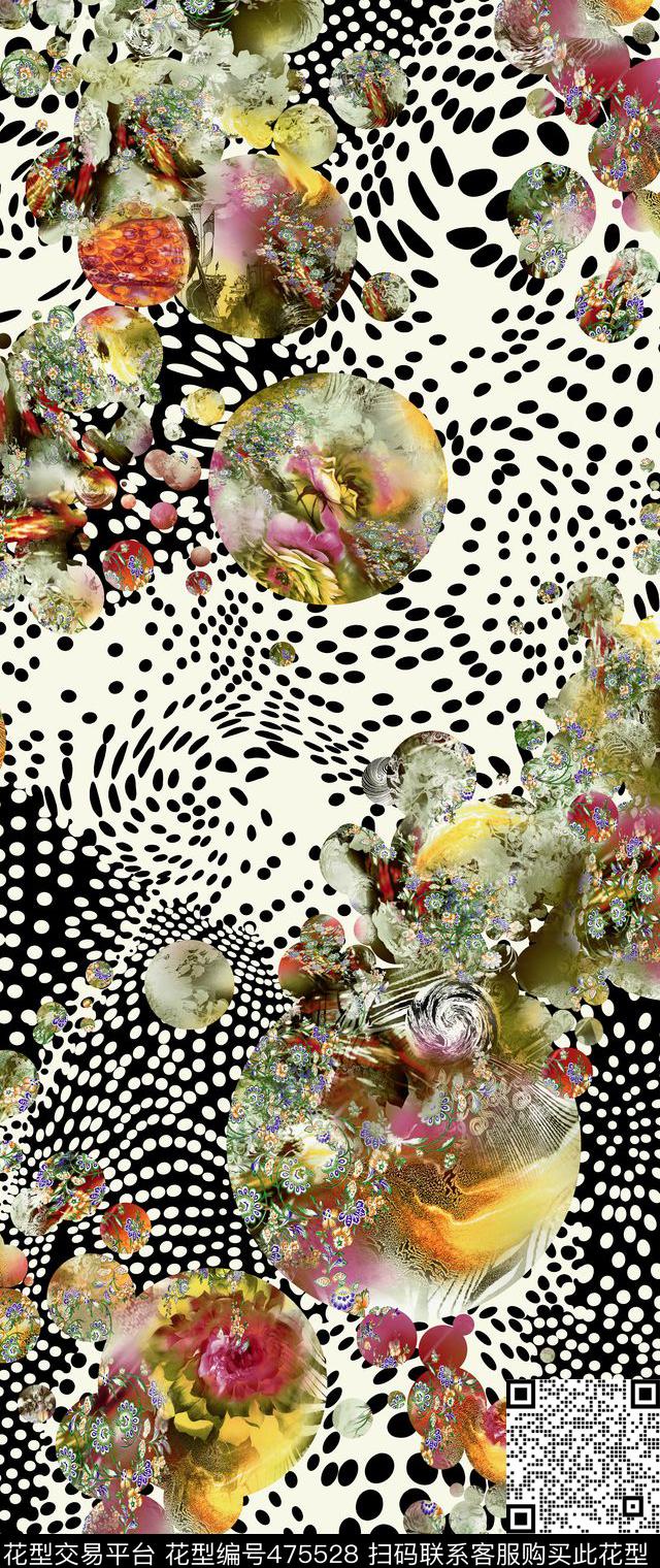 波点底纹泡泡组合小碎花卉正反底数码印花华亿平台下载（图片编号: 475528） - 瓦栏（Walan）