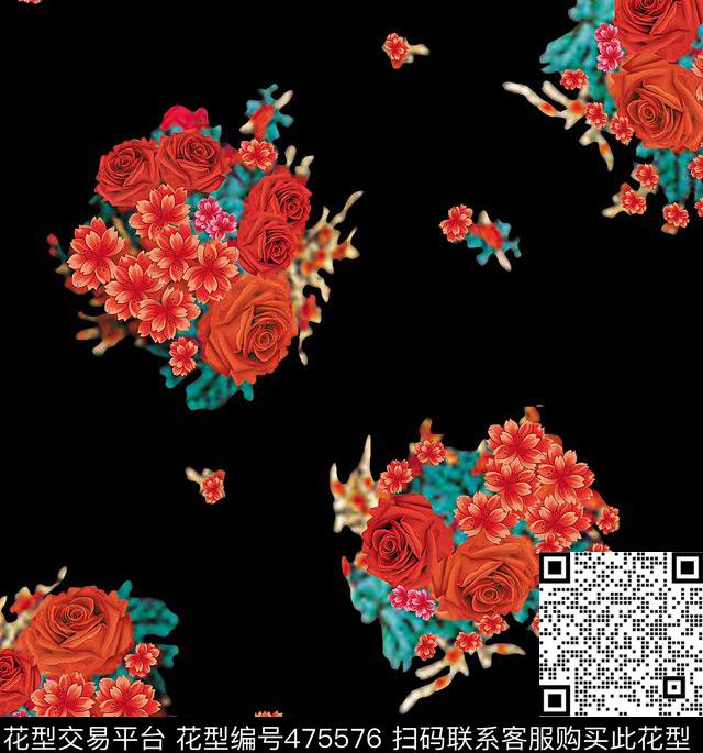 田园风花朵MAX-女装数码印花华亿平台下载（图片编号: 475576） - 瓦栏（Walan）