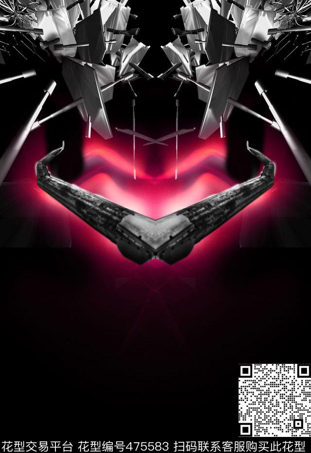 时尚大牌抽象数码印花华亿平台下载（图片编号: 475583） - 瓦栏（Walan）