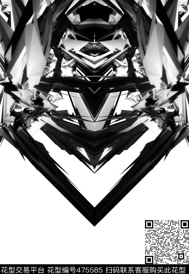 时尚大牌抽象数码印花华亿平台下载（图片编号: 475585） - 瓦栏（Walan）