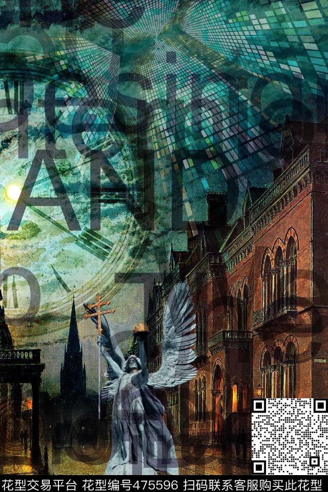 欧式抽象油画数码印花华亿平台下载（图片编号: 475596） - 瓦栏（Walan）