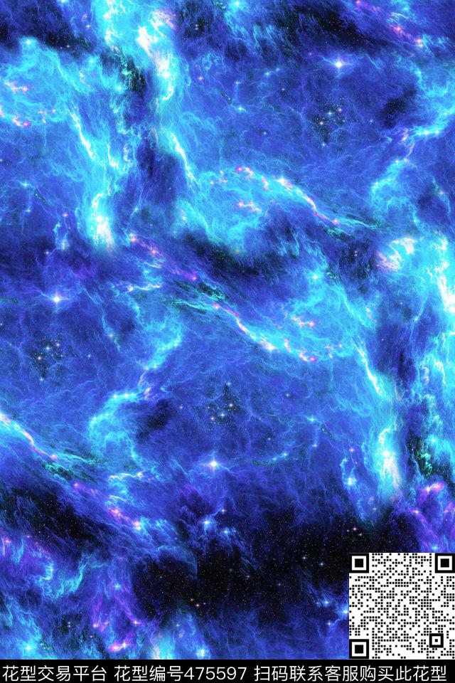 炫彩抽象大牌星空肌理服装面料数码印花华亿平台下载（图片编号: 475597） - 瓦栏（Walan）