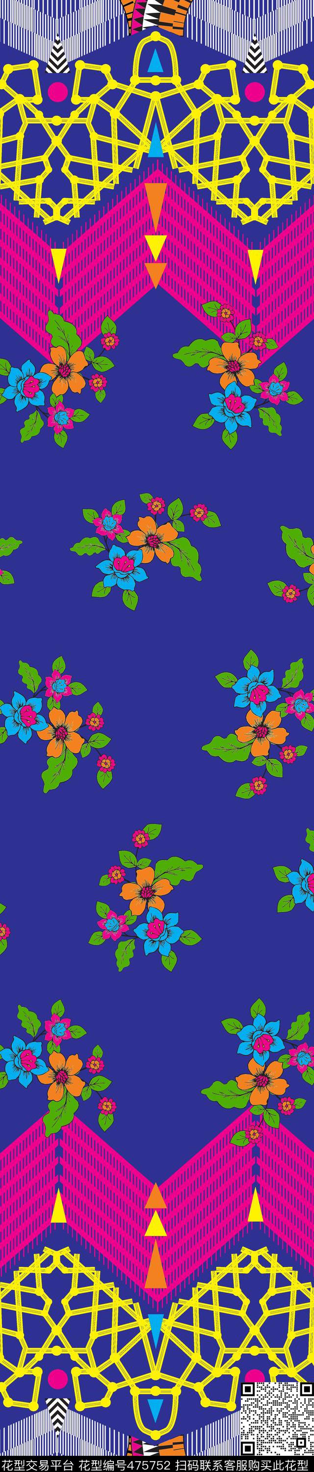 传统印花花卉名族双边定位印花传统印花华亿平台下载（图片编号: 475752） - 瓦栏（Walan）