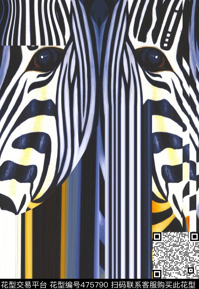 斑马条纹潮流时尚个性男装数码印花华亿平台下载（图片编号: 475790） - 瓦栏（Walan）