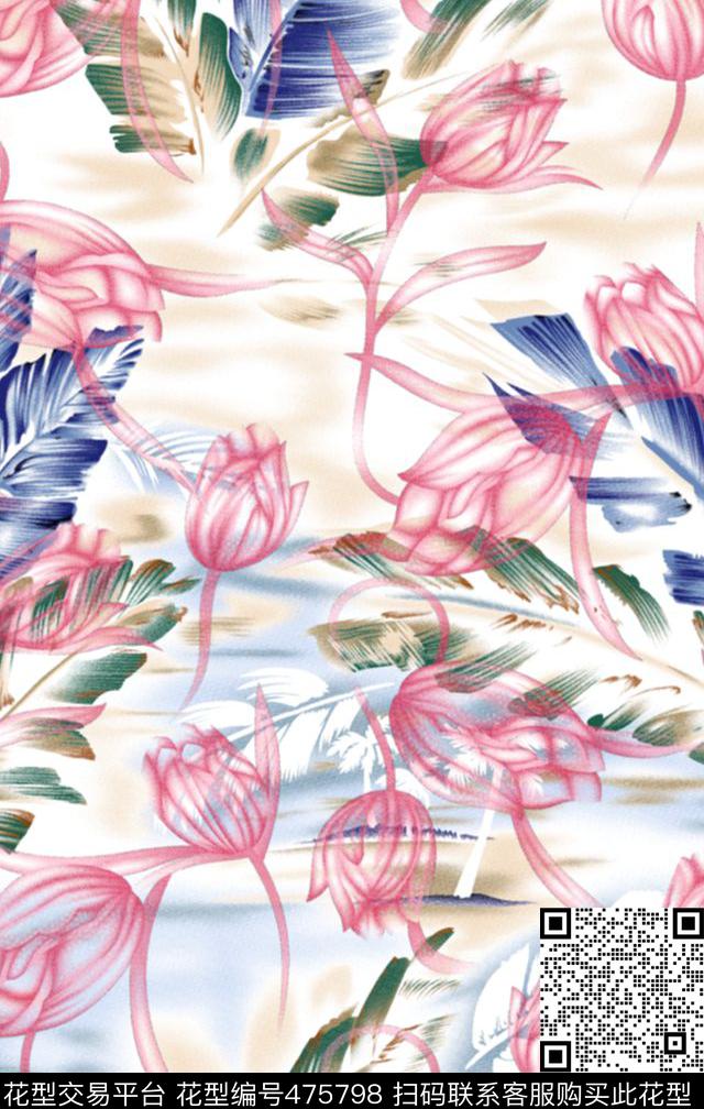 柔雅柔美梦幻传统印花华亿平台下载（图片编号: 475798） - 瓦栏（Walan）