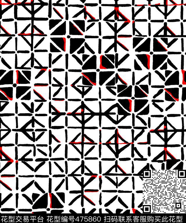 几何格子立体几何传统印花华亿平台下载（图片编号: 475860） - 瓦栏（Walan）