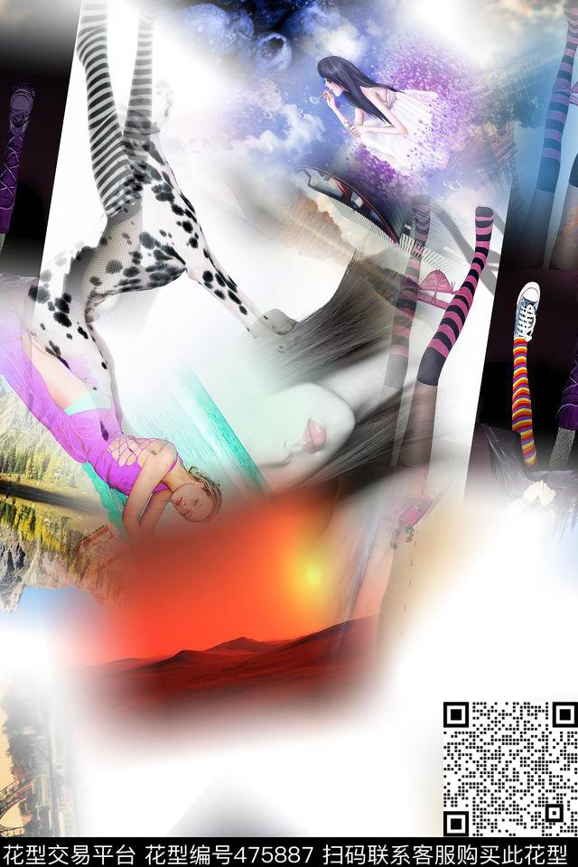 时尚都市男女数码印花华亿平台下载（图片编号: 475887） - 瓦栏（Walan）