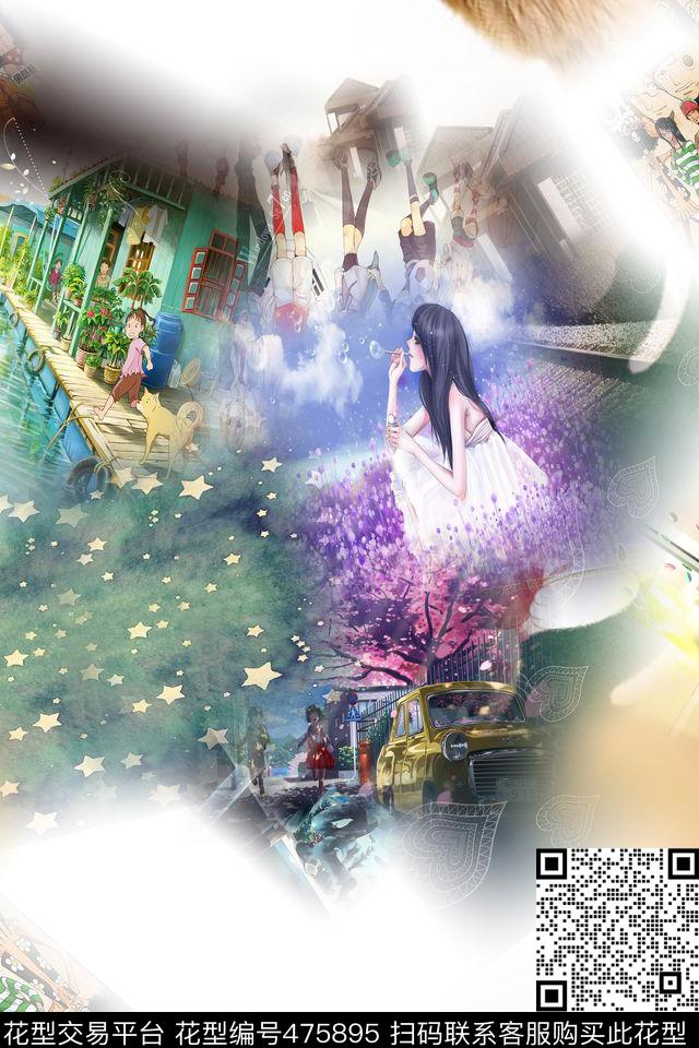 混搭时尚大牌数码印花华亿平台下载（图片编号: 475895） - 瓦栏（Walan）