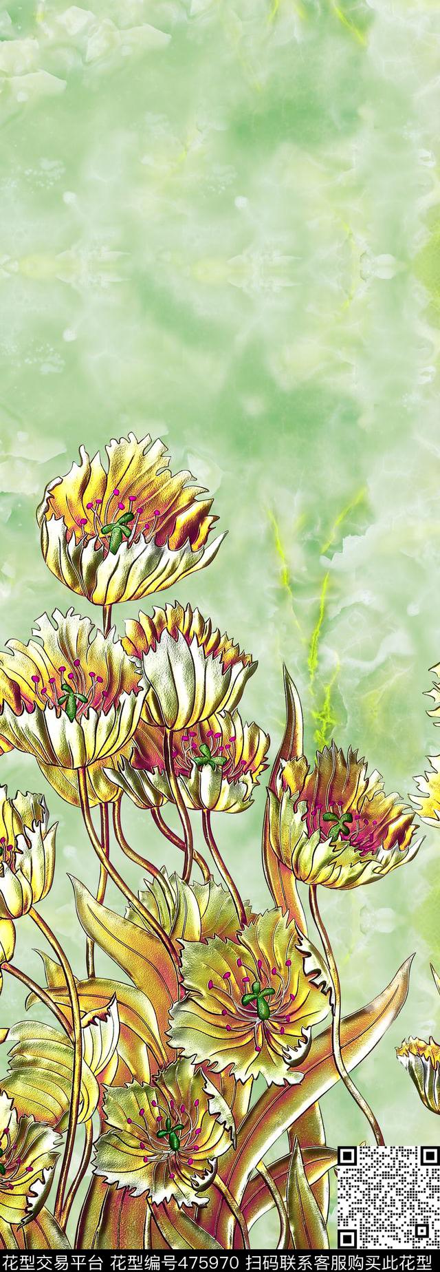 定位花花卉底纹数码印花华亿平台下载（图片编号: 475970） - 瓦栏（Walan）