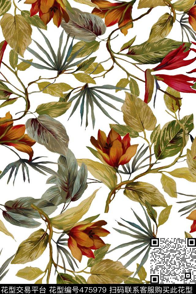 丛林大牌花卉传统印花华亿平台下载（图片编号: 475979） - 瓦栏（Walan）