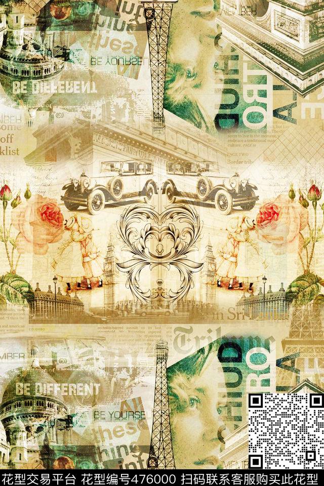 创意服装面料T恤棉布数码印花华亿平台下载（图片编号: 476000） - 瓦栏（Walan）