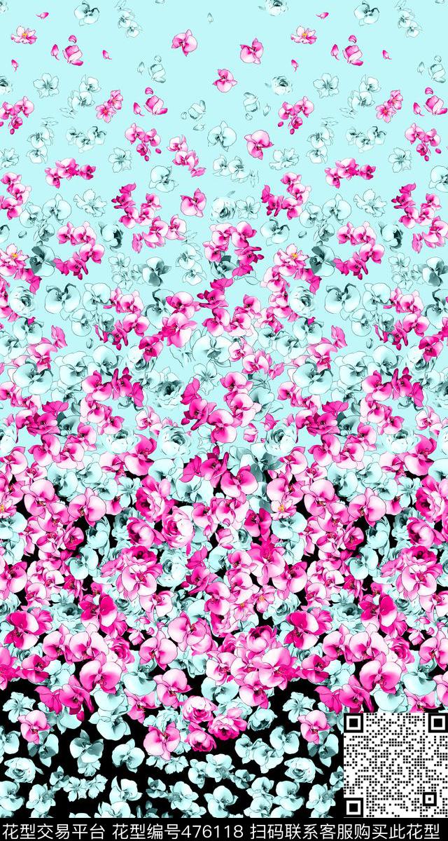 定位蝴蝶兰小碎花数码印花华亿平台下载（图片编号: 476118） - 瓦栏（Walan）