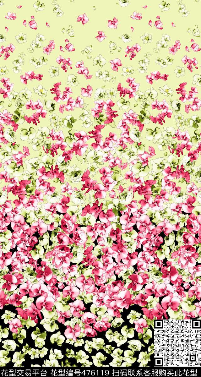 定位蝴蝶兰小碎花数码印花华亿平台下载（图片编号: 476119） - 瓦栏（Walan）