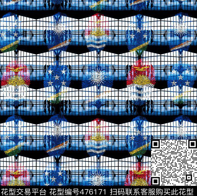 建筑旗袍条纹数码印花华亿平台下载（图片编号: 476171） - 瓦栏（Walan）