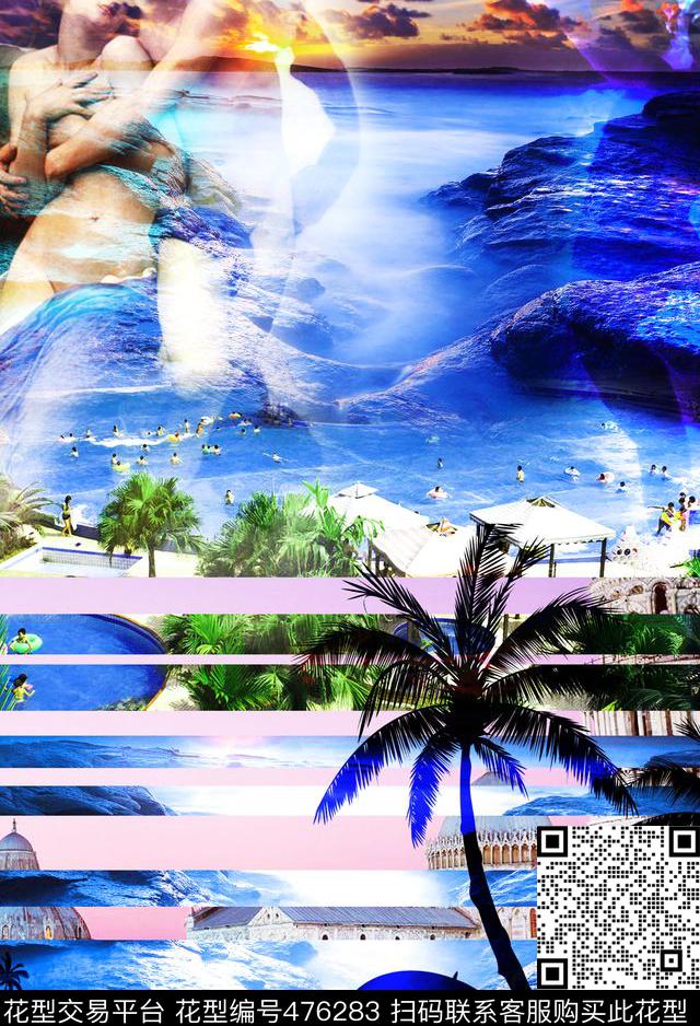 定位印花欧美大牌夏威夷风情数码印花华亿平台下载（图片编号: 476283） - 瓦栏（Walan）