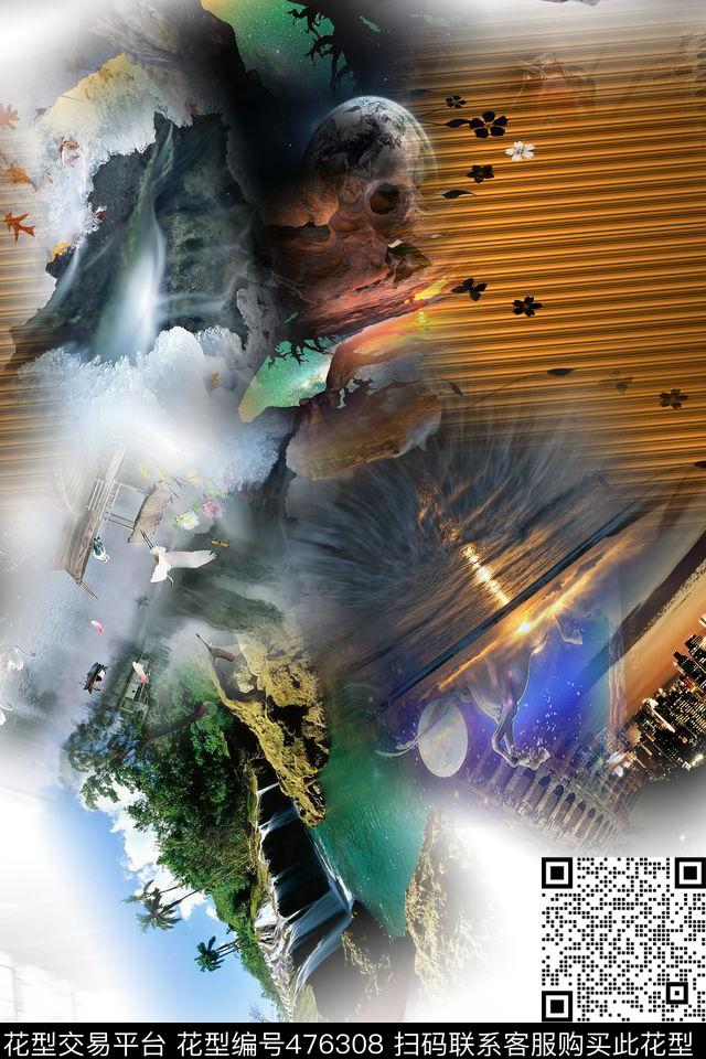 时尚休闲男女数码印花华亿平台下载（图片编号: 476308） - 瓦栏（Walan）