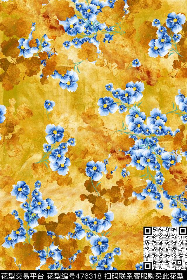 抽象碎花春夏数码印花华亿平台下载（图片编号: 476318） - 瓦栏（Walan）