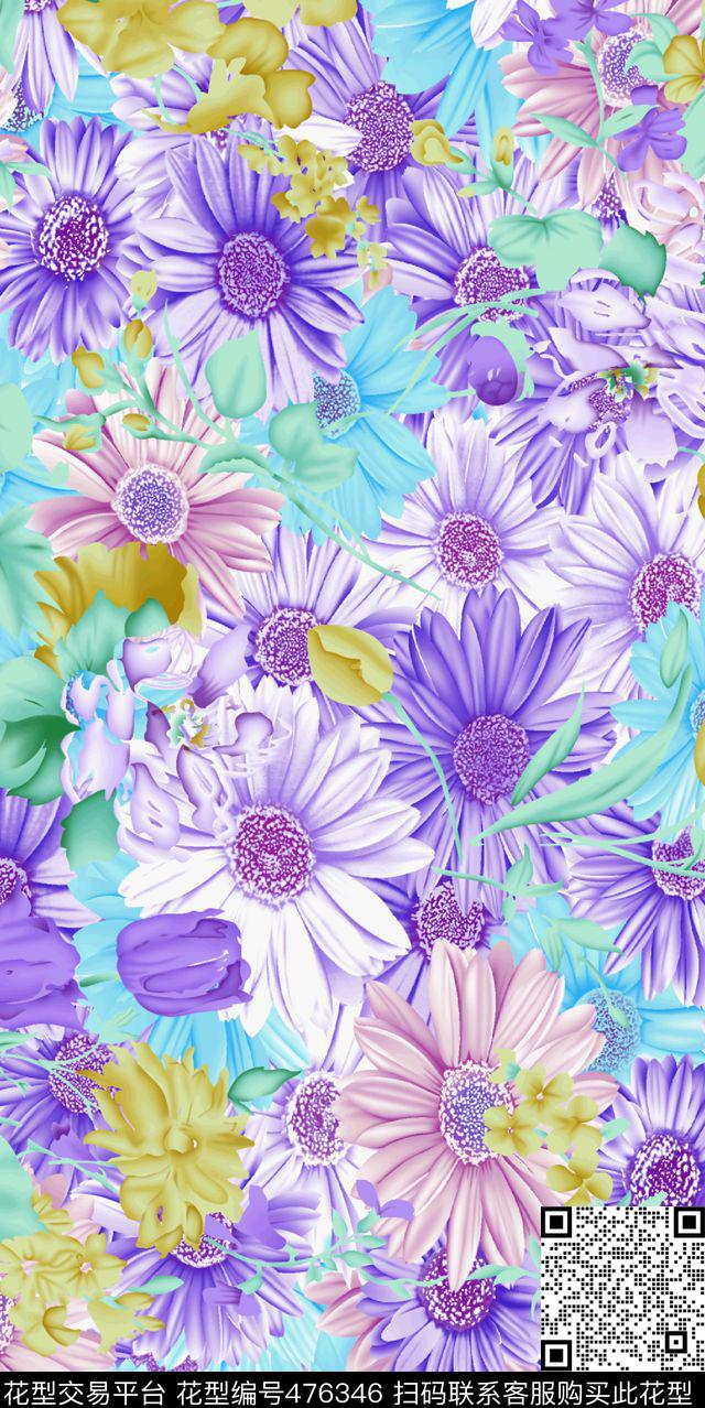 柔雅梦幻柔美传统印花华亿平台下载（图片编号: 476346） - 瓦栏（Walan）