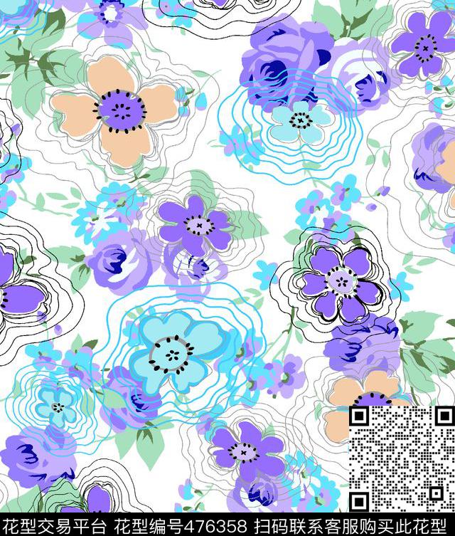 素雅甜美柔雅传统印花华亿平台下载（图片编号: 476358） - 瓦栏（Walan）