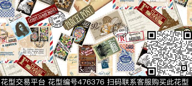 复古明信片时尚华亿平台传统印花华亿平台下载（图片编号: 476376） - 瓦栏（Walan）
