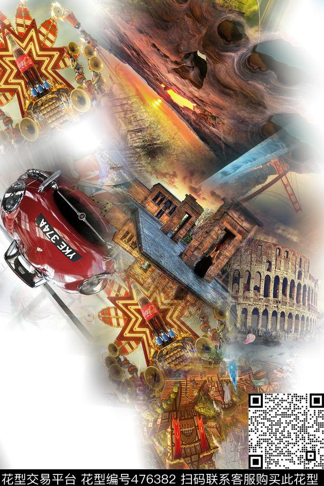 时尚混搭小清新数码印花华亿平台下载（图片编号: 476382） - 瓦栏（Walan）