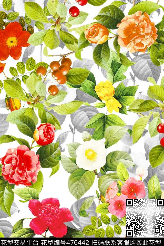 田园风花卉女式秋冬装箱包面料数码印花华亿平台下载（图片编号: 476442） - 瓦栏（Walan）