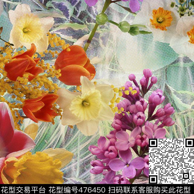 时尚花卉网点数码印花华亿平台下载（图片编号: 476450） - 瓦栏（Walan）