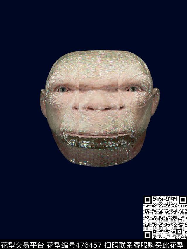 时尚猿头珠片数码印花华亿平台下载（图片编号: 476457） - 瓦栏（Walan）