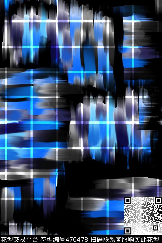 抽象男装艺术家笔触数码印花华亿平台下载（图片编号: 476478） - 瓦栏（Walan）