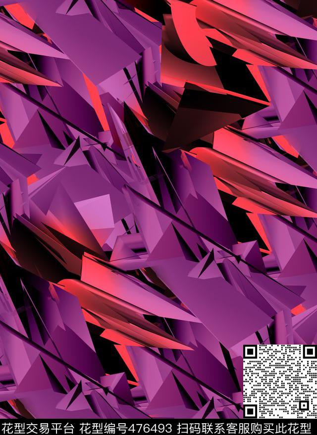 潮流抽象复古数码印花华亿平台下载（图片编号: 476493） - 瓦栏（Walan）