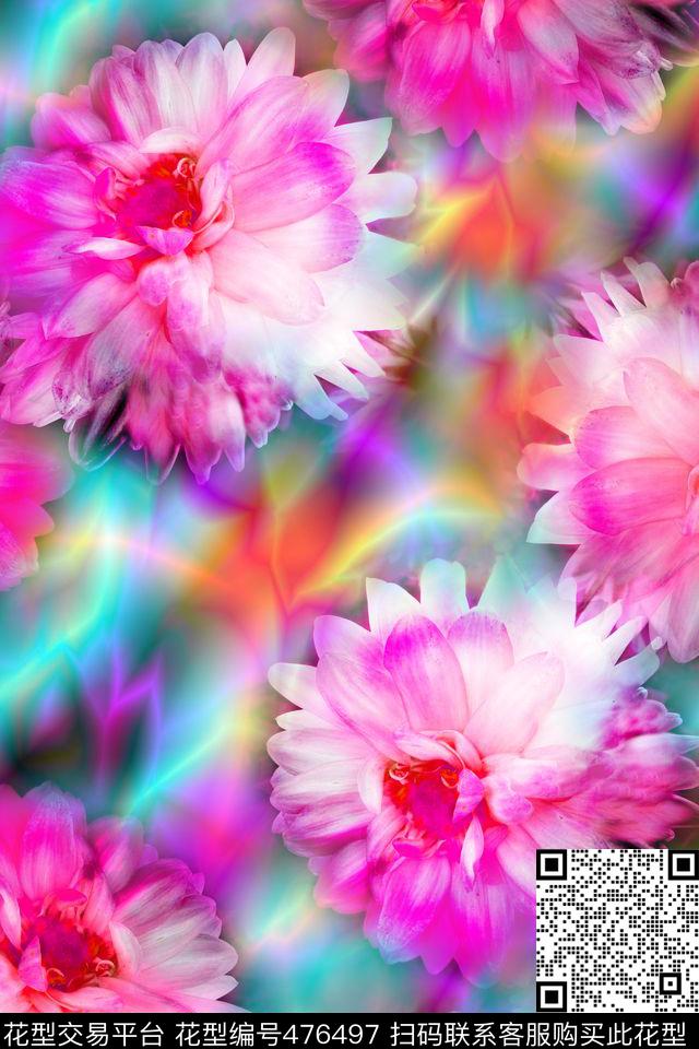 花卉3D立体梦幻数码印花华亿平台下载（图片编号: 476497） - 瓦栏（Walan）