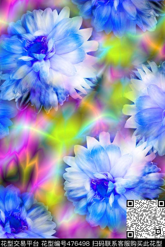 花卉3D立体梦幻数码印花华亿平台下载（图片编号: 476498） - 瓦栏（Walan）