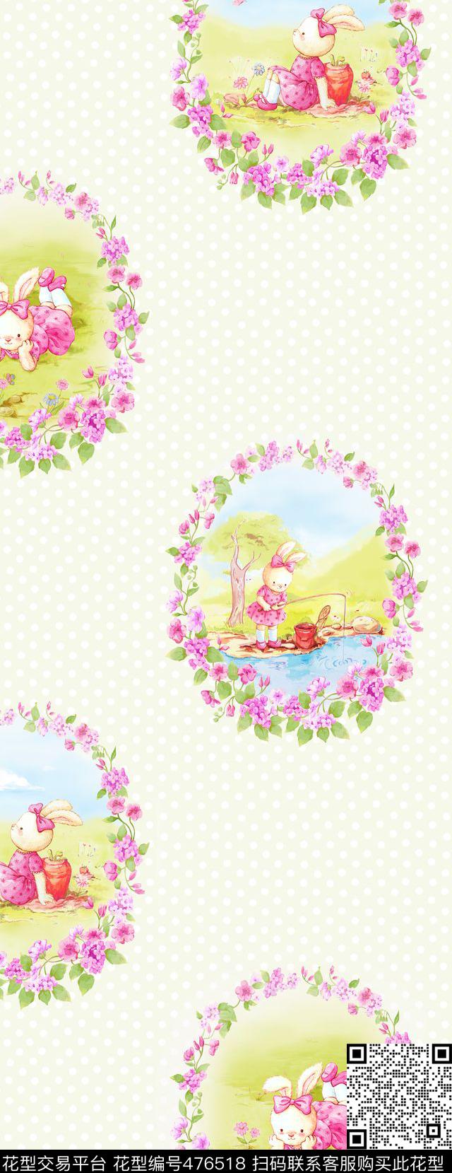 公仔花卉时尚数码印花华亿平台下载（图片编号: 476518） - 瓦栏（Walan）