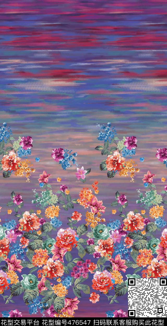手绘花卉传统印花华亿平台下载（图片编号: 476547） - 瓦栏（Walan）
