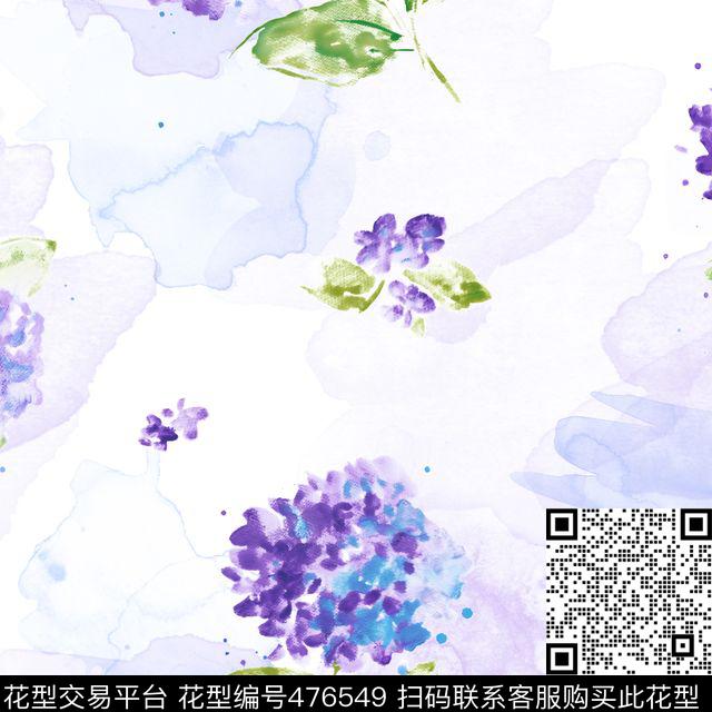 时尚花卉手绘数码印花华亿平台下载（图片编号: 476549） - 瓦栏（Walan）