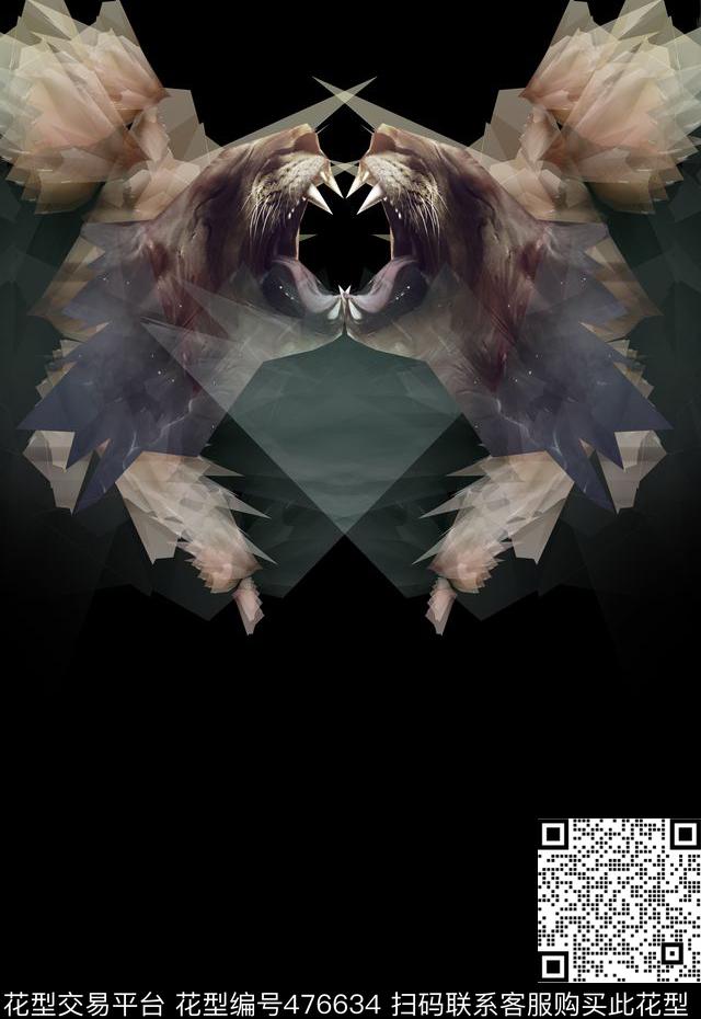 潮流前卫潮流时尚动物数码印花华亿平台下载（图片编号: 476634） - 瓦栏（Walan）