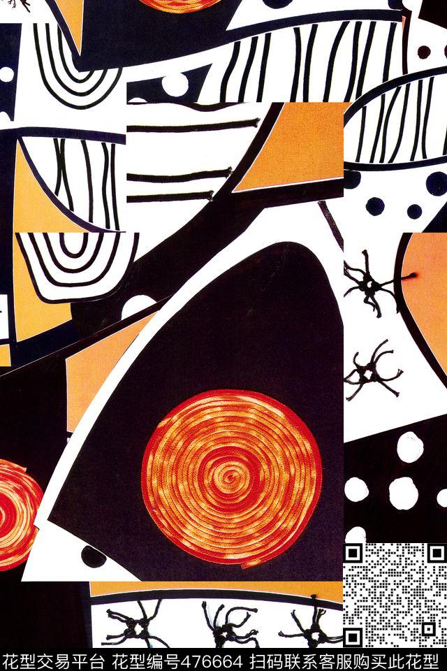 抽象油画解构数码印花华亿平台下载（图片编号: 476664） - 瓦栏（Walan）