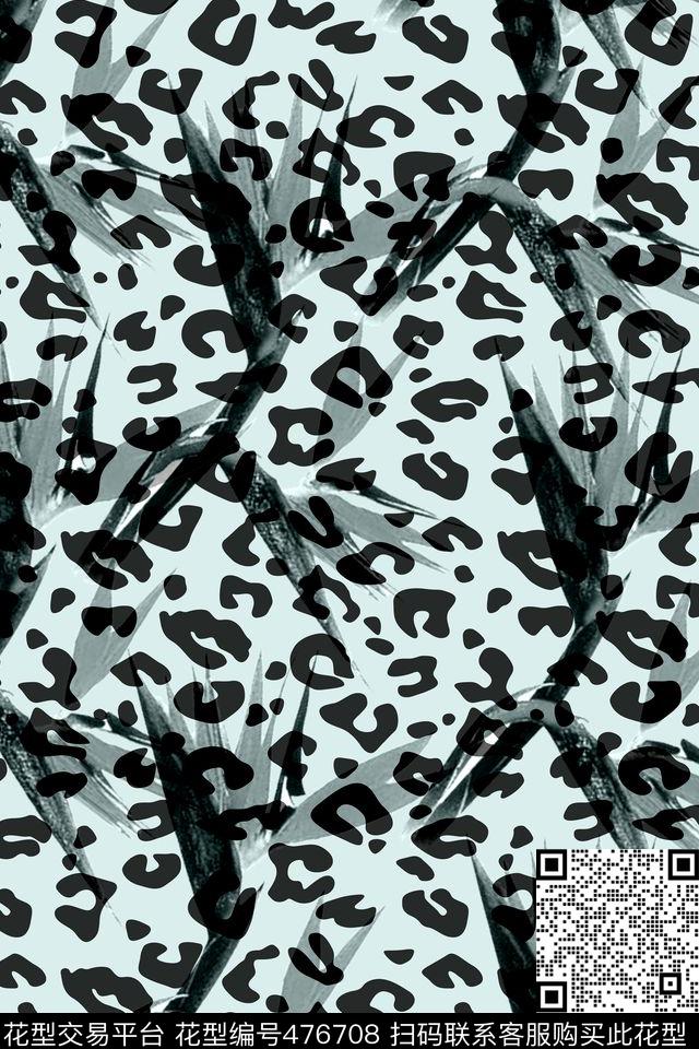 大牌花卉豹纹数码印花华亿平台下载（图片编号: 476708） - 瓦栏（Walan）